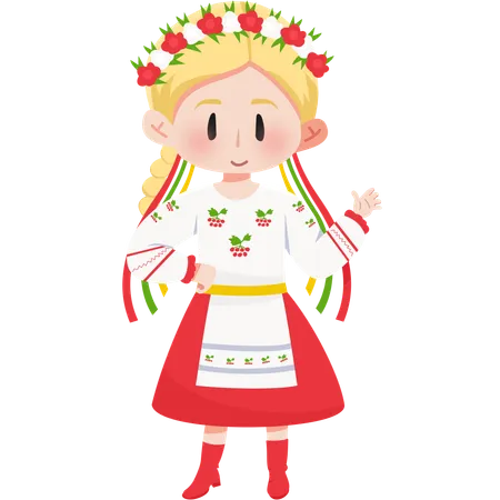 Ukraine Vyshyvanka girl  Illustration