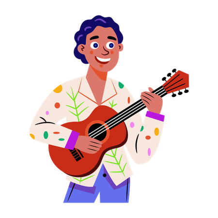 Ukulele Player  Illustration