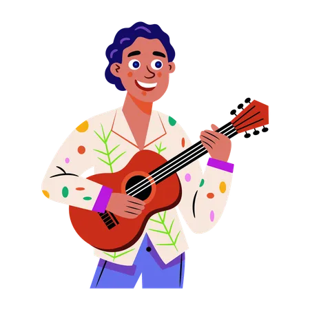 Ukulele Player  Illustration