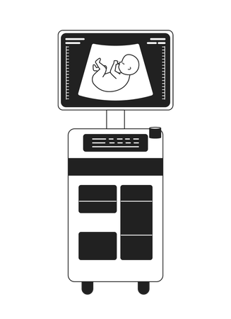 Ultrasound diagnostic machine  Illustration