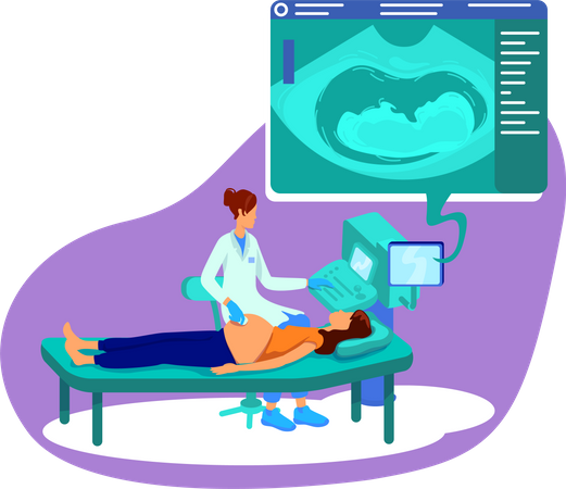 Ultrasound for pregnant woman  Illustration