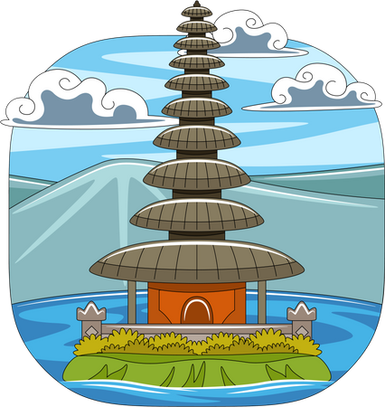 Ulun Danu Temple  Illustration