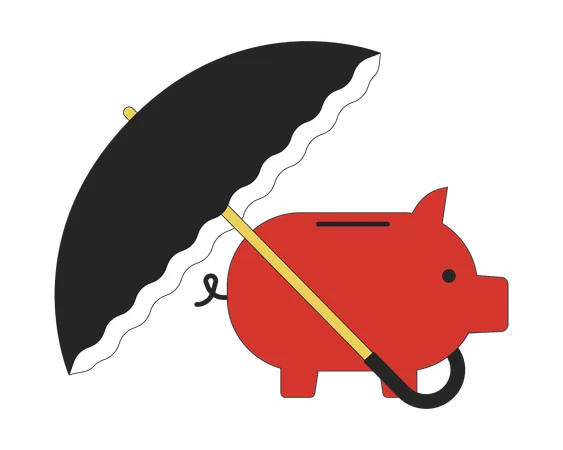Umbrella cover piggy bank  Illustration