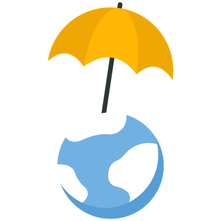 Umbrella with earth  Illustration