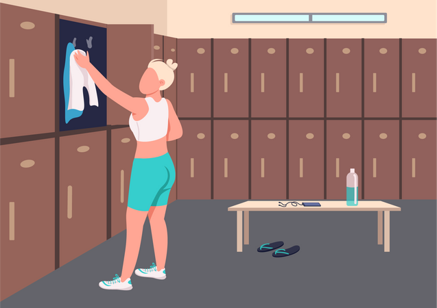 Umkleideraum im Fitnessstudio  Illustration
