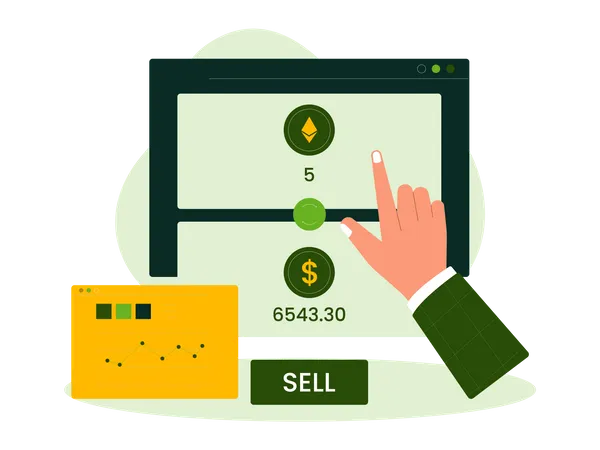 Ethereum in Dollar umtauschen  Illustration