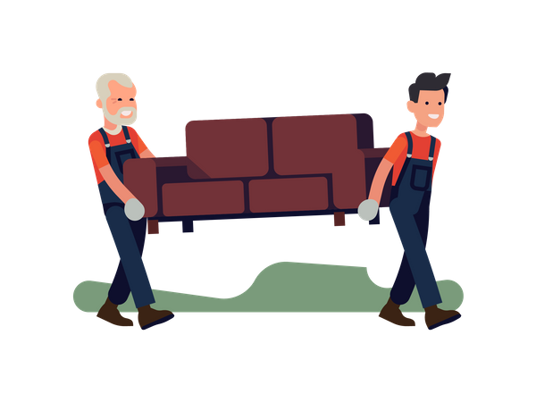Umzugsunternehmen transportieren Sachen  Illustration