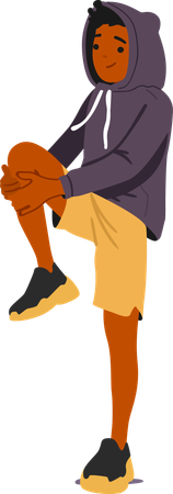 Un adolescent pratiquant un exercice physique matinal en faisant une routine sportive quotidienne  Illustration