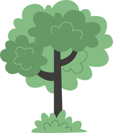 Un arbol verde  Ilustración