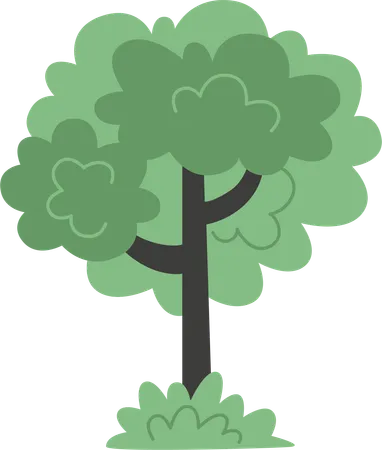 Un arbol verde  Ilustración