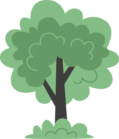 Un arbol verde  Ilustración