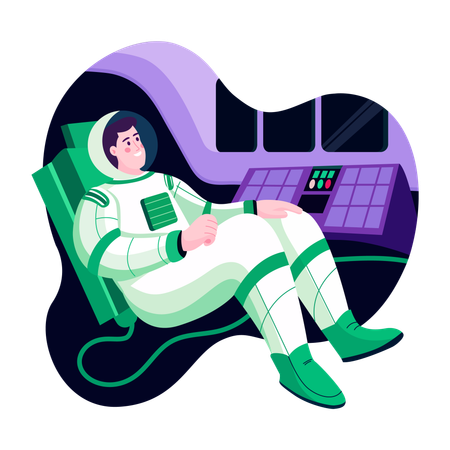 Un astronaute recharge sa combinaison spatiale  Illustration