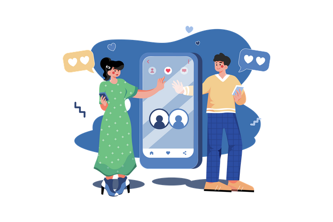 Un couple a trouvé une correspondance grâce à une application de rencontres en ligne  Illustration