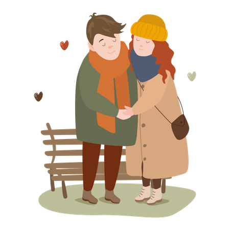 Un couple amoureux heureux a des sentiments romantiques  Illustration