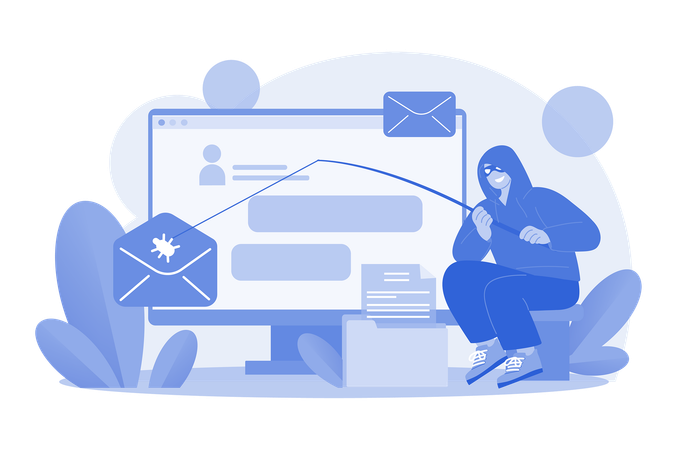 Un développeur de cybersécurité tente de se faufiler dans le courrier électronique  Illustration