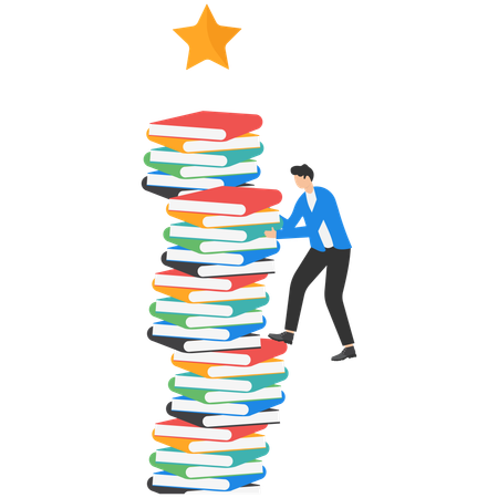 Un empresario busca alcanzar la fama usando los libros como plataforma  Ilustración