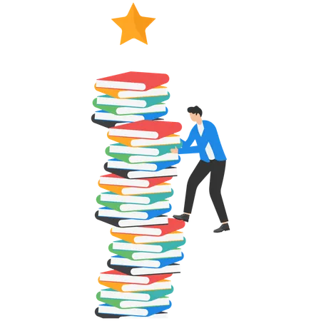 Un empresario busca alcanzar la fama usando los libros como plataforma  Ilustración