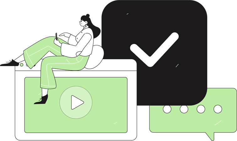 Un enseignant montre des livres en ligne aux élèves pour en tirer des leçons  Illustration