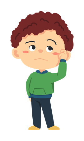 Un garçon fait face à un dilemme  Illustration