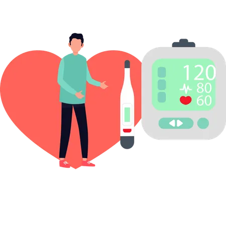 Le garçon montre une machine de cardio  Illustration