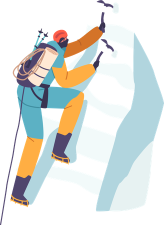 Un grimpeur intrépide relève un défi vertical  Illustration