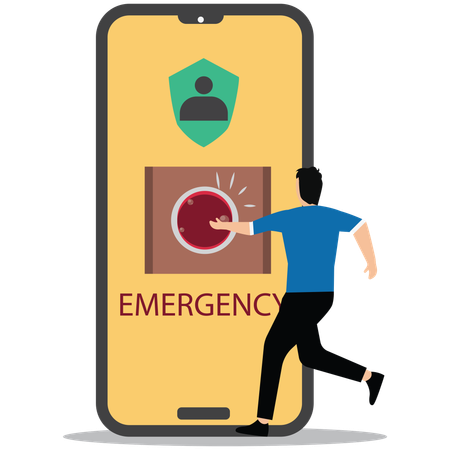 Un homme d'affaires a besoin d'une aide d'urgence  Illustration