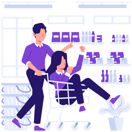 Un homme d'affaires achète un produit en ligne  Illustration