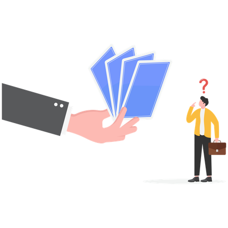 Un homme d'affaires confus dans sa prise de décision  Illustration