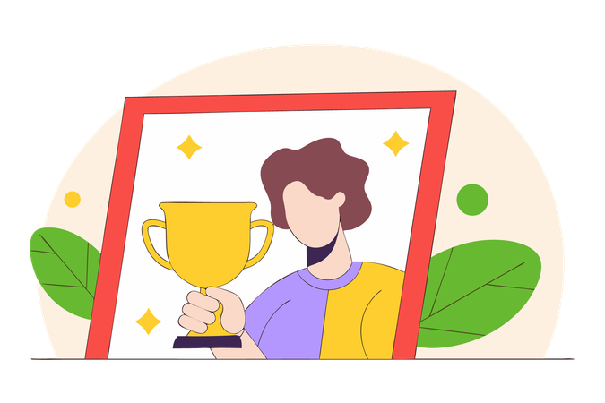 Un homme d'affaires reçoit un prix d'excellence  Illustration