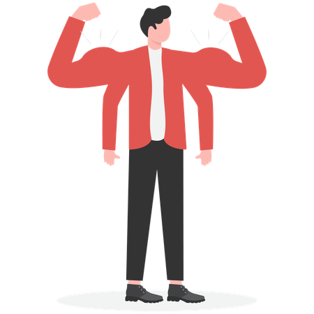Un homme d'affaires se sentant sûr de lui  Illustration