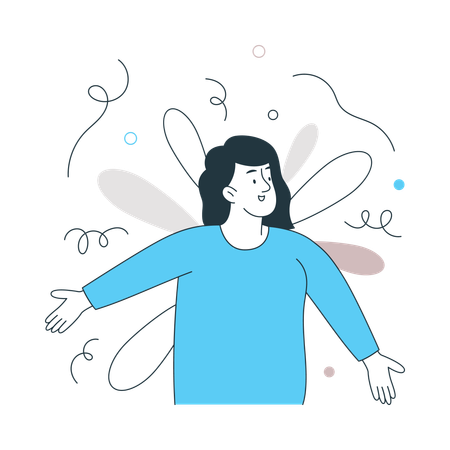 Un homme ressentant de l'euphorie  Illustration