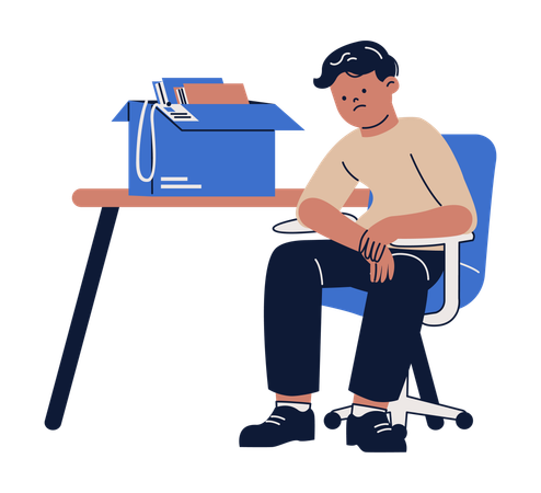 Un homme viré du travail  Illustration