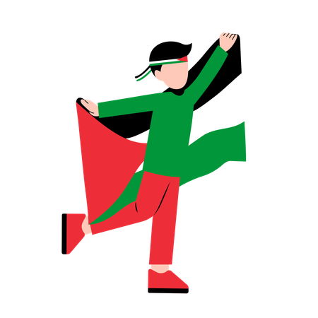 Un jeune enfant cherche de l'aide pour sauver la Palestine  Illustration