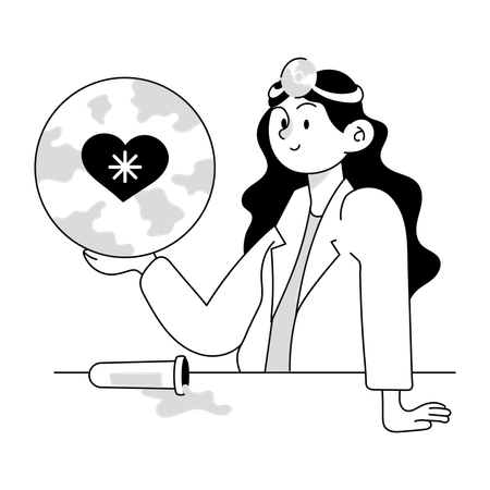 Un médecin célèbre la Journée mondiale de la santé  Illustration