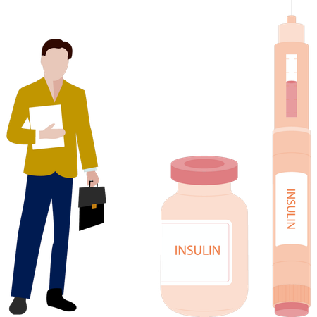 Un médecin donne des prédictions sur l'insuline  Illustration