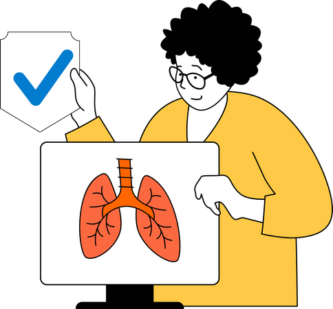 Le docteur examine le cancer du poumon  Illustration