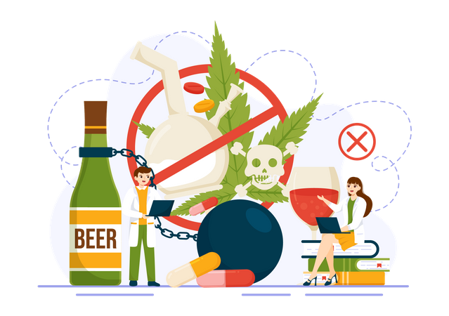 Un médecin narcologue dit d'arrêter l'alcool et les drogues  Illustration