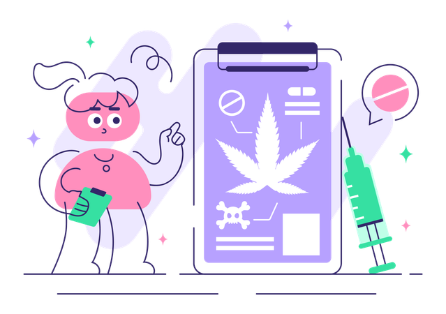 Un narcologue travaille sur la sensibilisation aux stupéfiants  Illustration