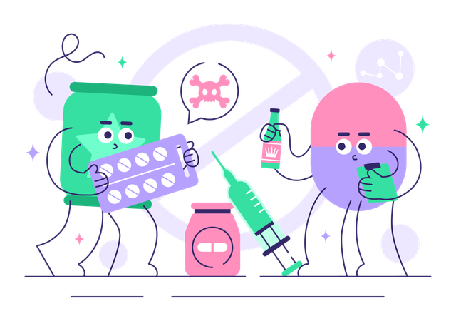 Un narcologue travaille sur la sensibilisation aux stupéfiants  Illustration