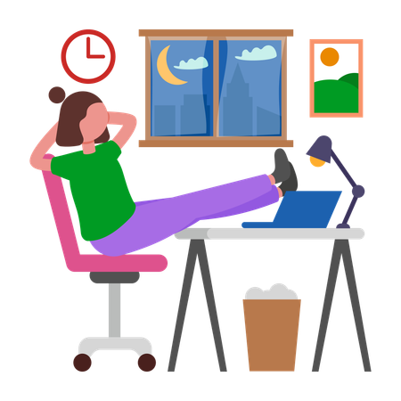 Niño supera el agotamiento laboral de manera efectiva  Ilustración