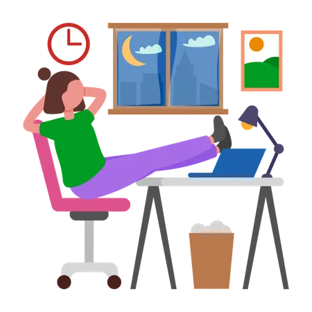 Niño supera el agotamiento laboral de manera efectiva  Ilustración