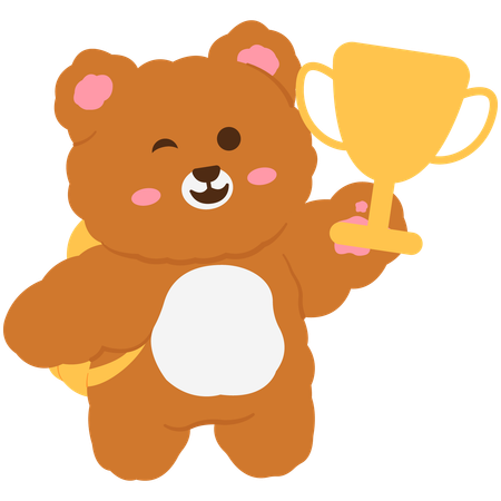 Un ours mignon remporte un prix  Illustration