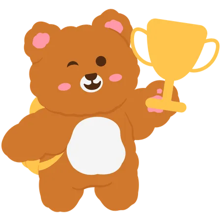 Un ours mignon remporte un prix  Illustration