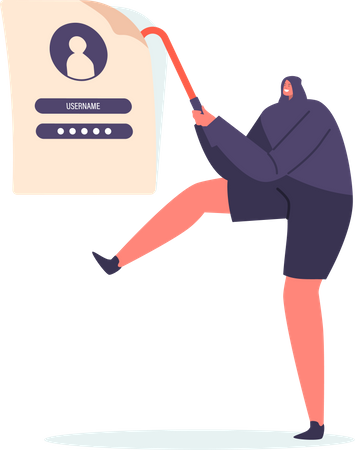 Un pirate anonyme vole les informations de connexion  Illustration