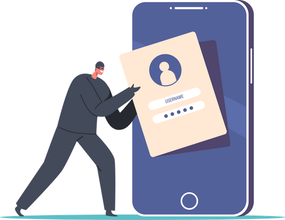 Un pirate informatique essaie de se connecter à un autre compte  Illustration