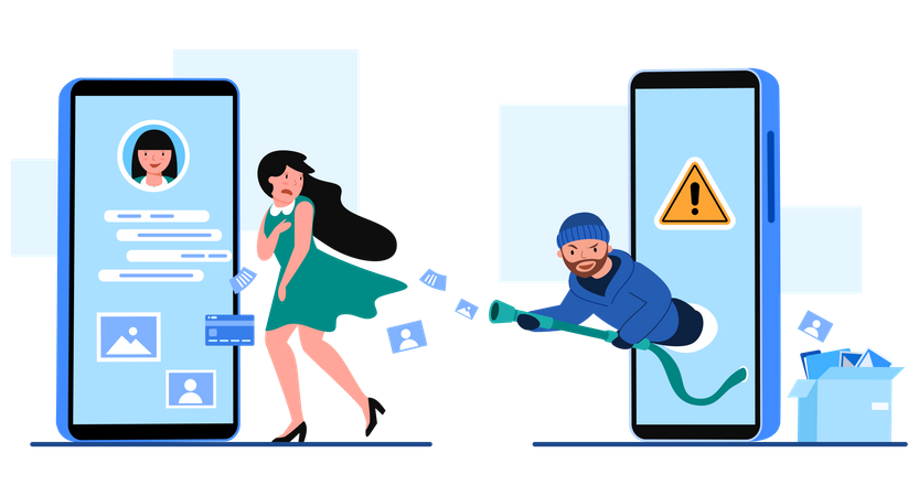 Un pirate informatique vole des données d'un compte utilisateur  Illustration
