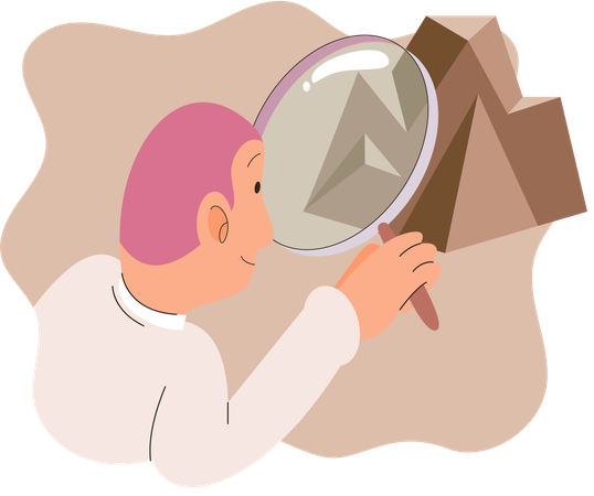 Un scientifique masculin effectue des recherches sur les sols  Illustration