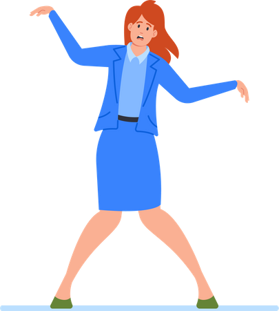 Una empleada de oficina parece un juguete divertido e interactivo  Ilustración