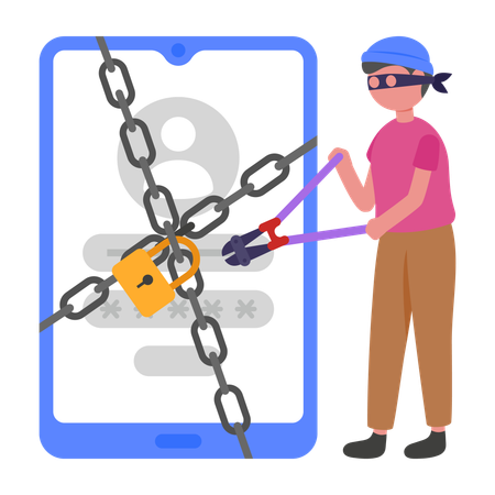 Unauthorized User breaking password  Illustration
