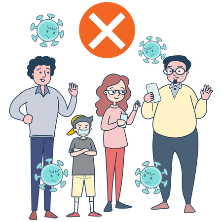 Unaware people spreading coronavirus  Illustration